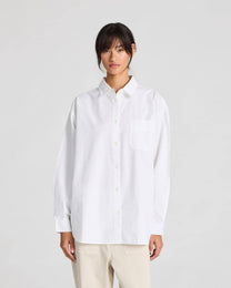 Camicia Astrid in popeline di cotone biologico bianca