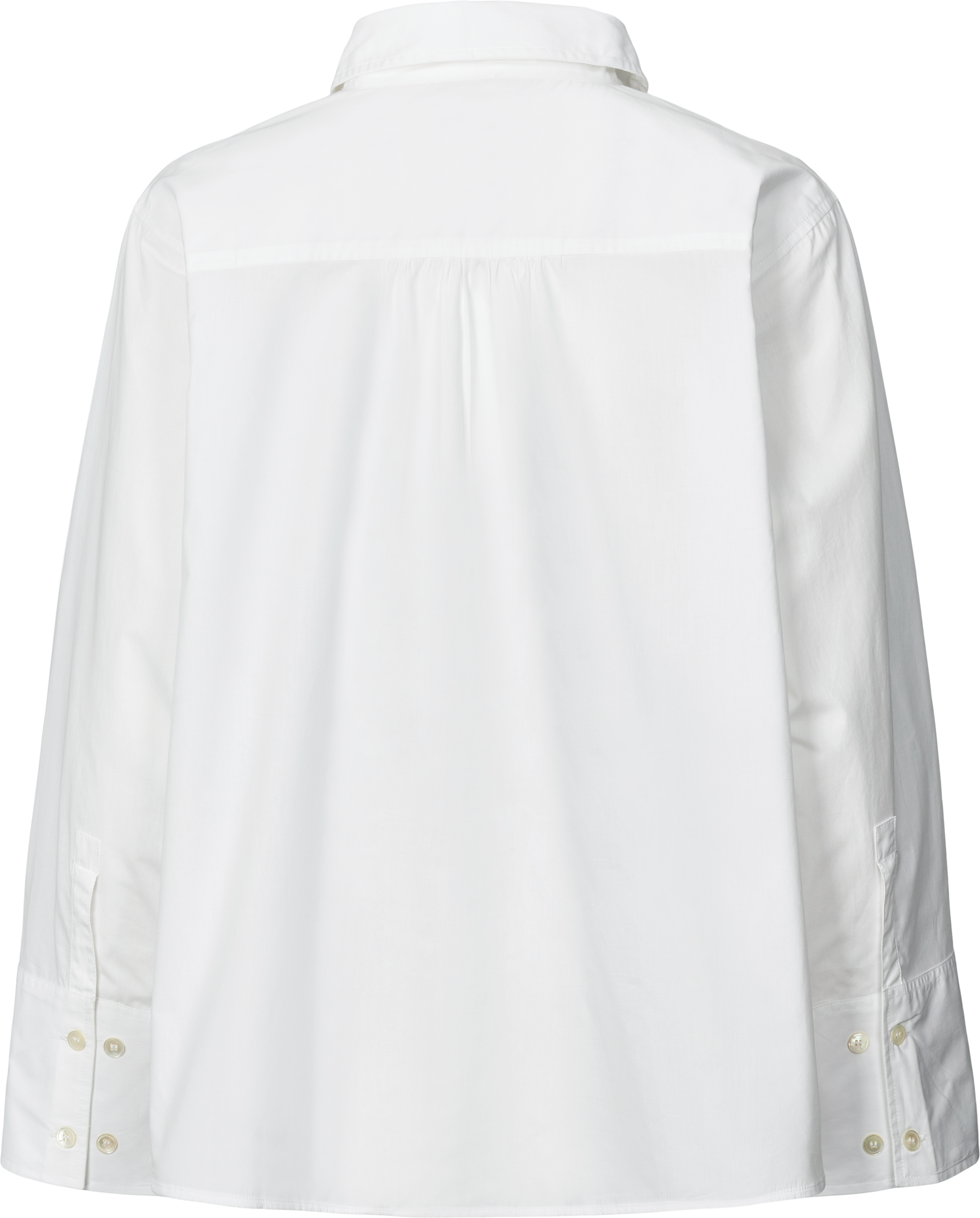 Camicia corta Flora in popeline di cotone biologico bianca