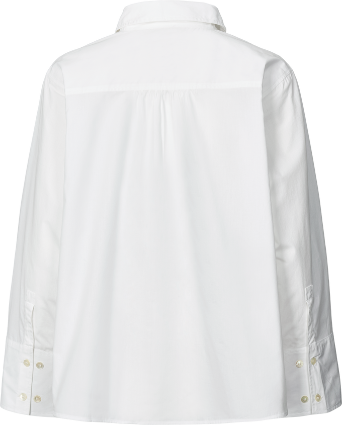 Camicia corta Flora in popeline di cotone biologico bianca