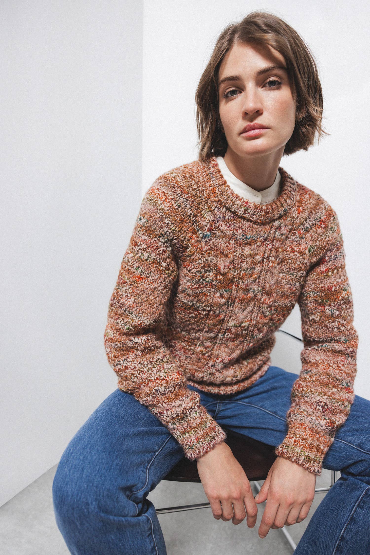 Maglione a maglia strutturata multicolor