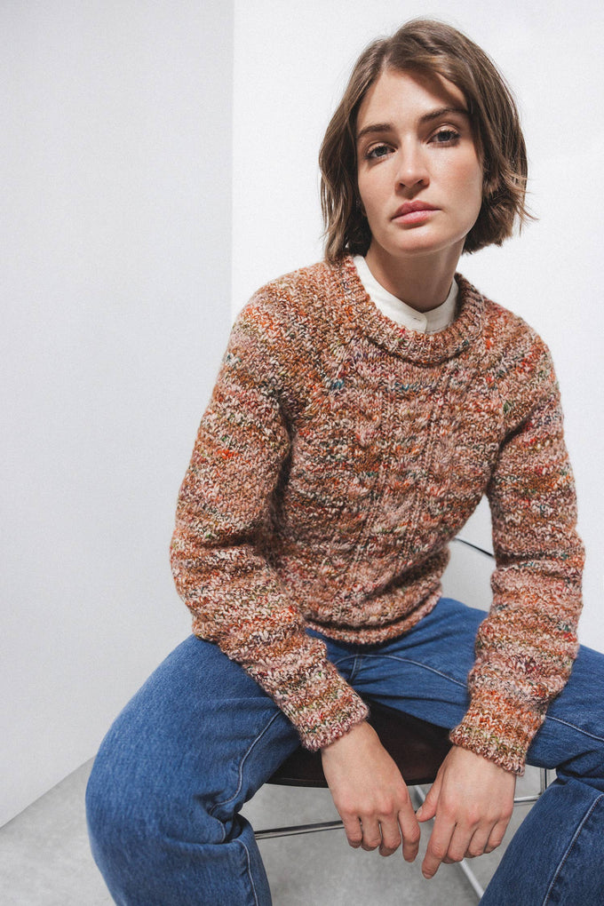 Maglione a maglia strutturata multicolor