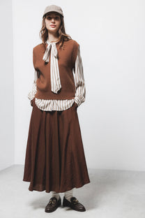 Gilet in maglia rasata girocollo