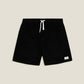 Pantaloncini neri in cotone e lino con vita elastica