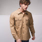 Camicia uomo in misto lino con doppie tasche
