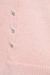 Giacca in maglia con pietre a contrasto