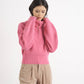 Maglia a costine con zip e collo ampio