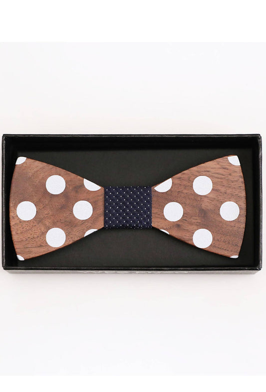 Papillon in legno con fazzoletto da taschino coordinato
