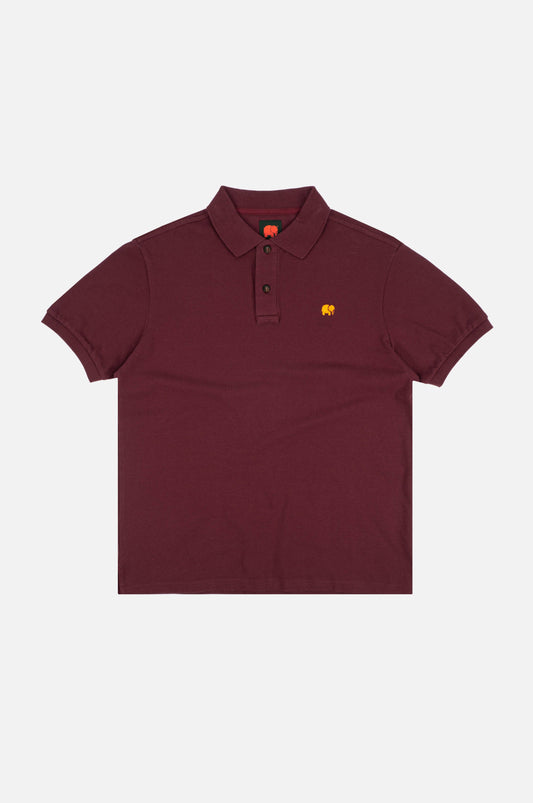 Polo Essential in Cotone Biologico Bordeaux