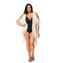 Kimono estivo boho in cotone con frange