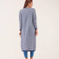 Cardigan lungo a righe in cotone Baras