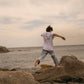 T-shirt oversize in cotone biologico con stampa sole