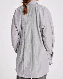Camicia lunga a righe in popeline di cotone biologico