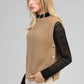 Gilet in maglia Vivienne cammello con bottoni laterali