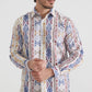 Camicia comfort a fantasia geometrica da uomo
