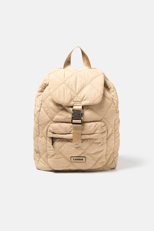 Zaino trapuntato con coulisse e patta con fibbia