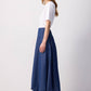 Gonna lunga effetto denim fluida