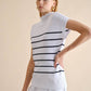 Gilet in maglia a righe in cotone