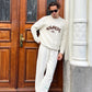 Pantaloni soft beige in cotone organico