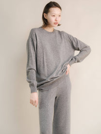 Maglione girocollo classico in misto cashmere