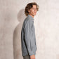 Camicia da uomo in cotone misto a microquadri