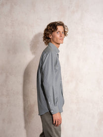 Camicia da uomo in cotone misto a microquadri
