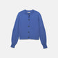 Cardigan in lana a maglia rasata con bottoni a contrasto