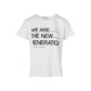 T-shirt “Siamo la nuova generazione” con stampa e borchie
