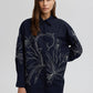 Camicia ricamata floreale oversize