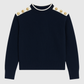 Maglione Louki Blu Marino con Bottoni Gioiello
