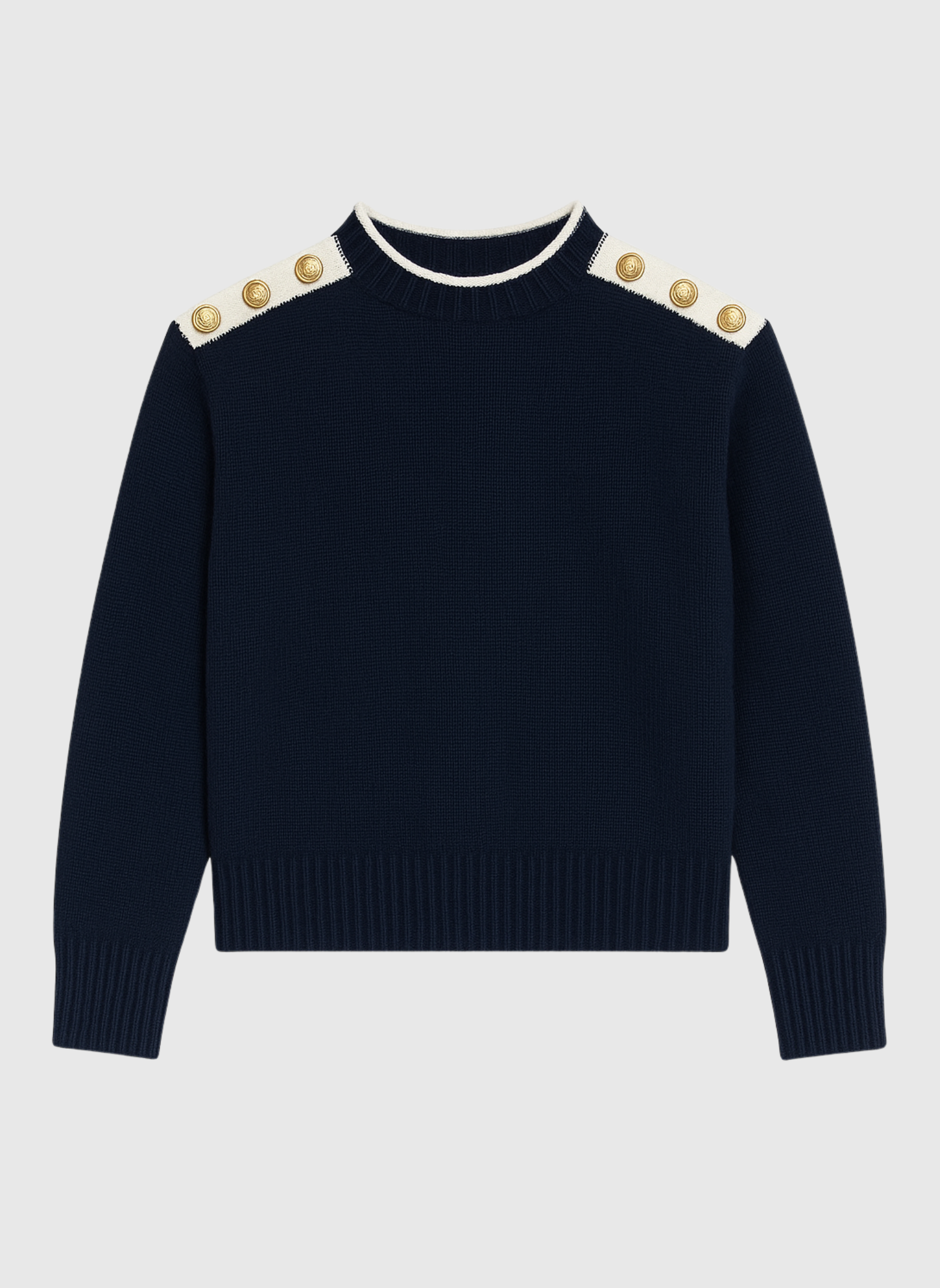 Maglione Louki Blu Marino con Bottoni Gioiello
