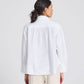 Camicia corta Flora in popeline di cotone biologico bianca
