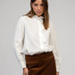 Camicia bianca in voile di cotone con rouches