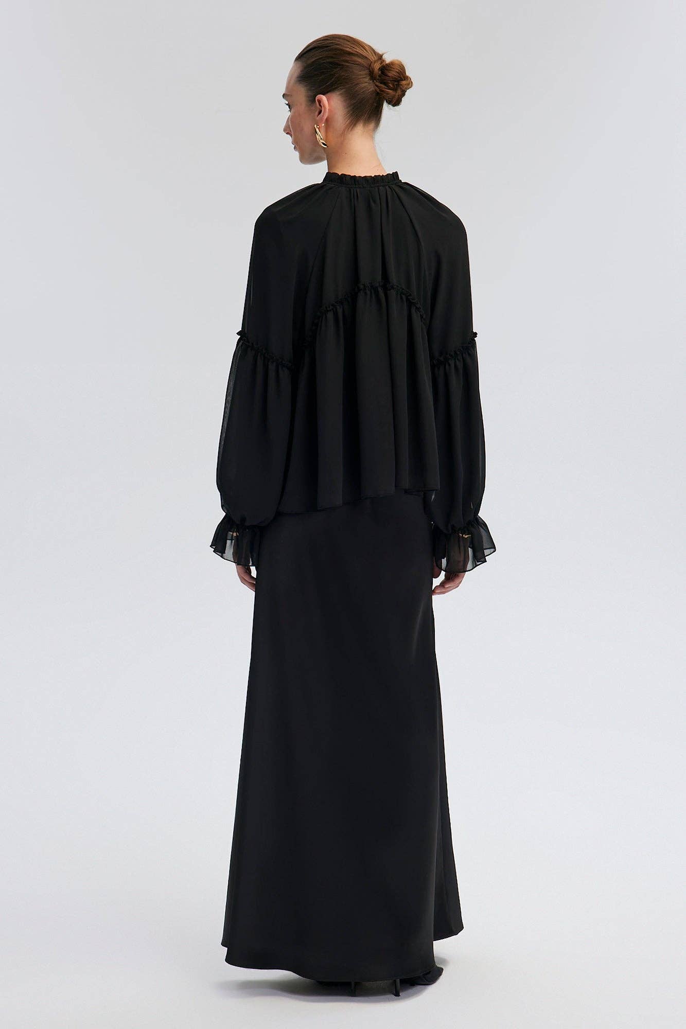 Camicetta in chiffon con balze