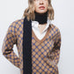 Maglione jacquard con motivo geometrico