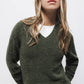 Maglione in maglia strutturata con scollo a V