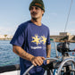 T-shirt Star blu navy in cotone biologico