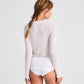 Top a Maniche Lunghe in Lana Thyra Bianco