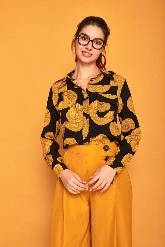 Camicia Canario in viscosa con stampa