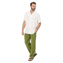 Camicia estiva a maniche corte in cotone bianca