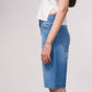 Bermuda in denim dritti vita alta