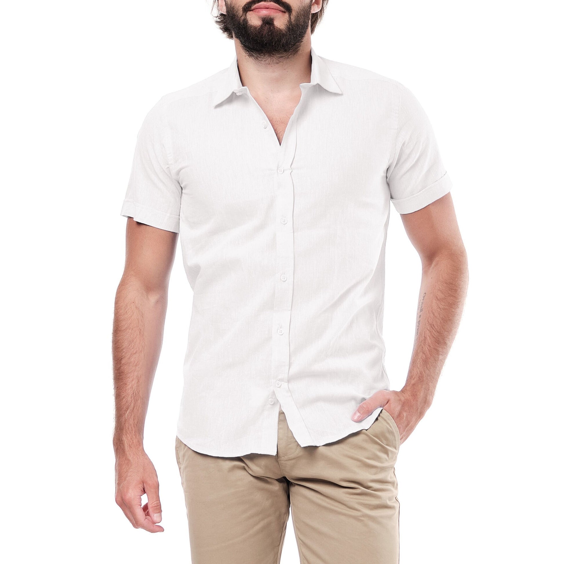 Camicia uomo bianca tinta unita Zarael