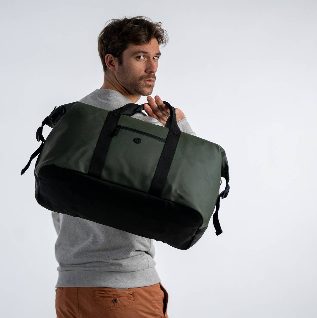 Borsone da viaggio impermeabile kaki 37L