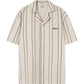 Camicia bowling a righe in lino e cotone biologici