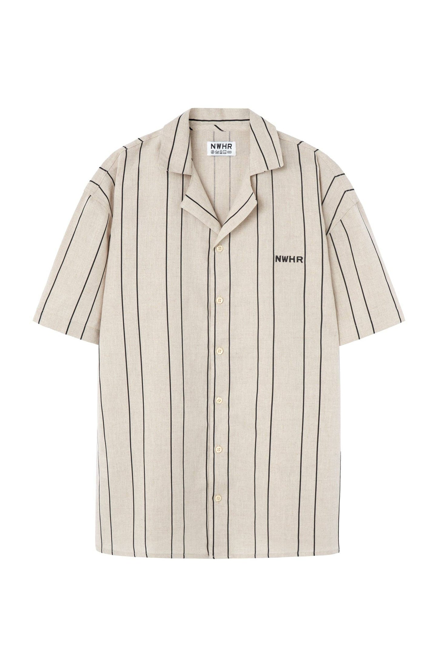 Camicia bowling a righe in lino e cotone biologici