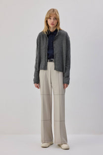 Pantaloni wide-leg con cuciture a contrasto