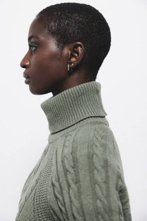 Maglione a maglia strutturata con dolcevita