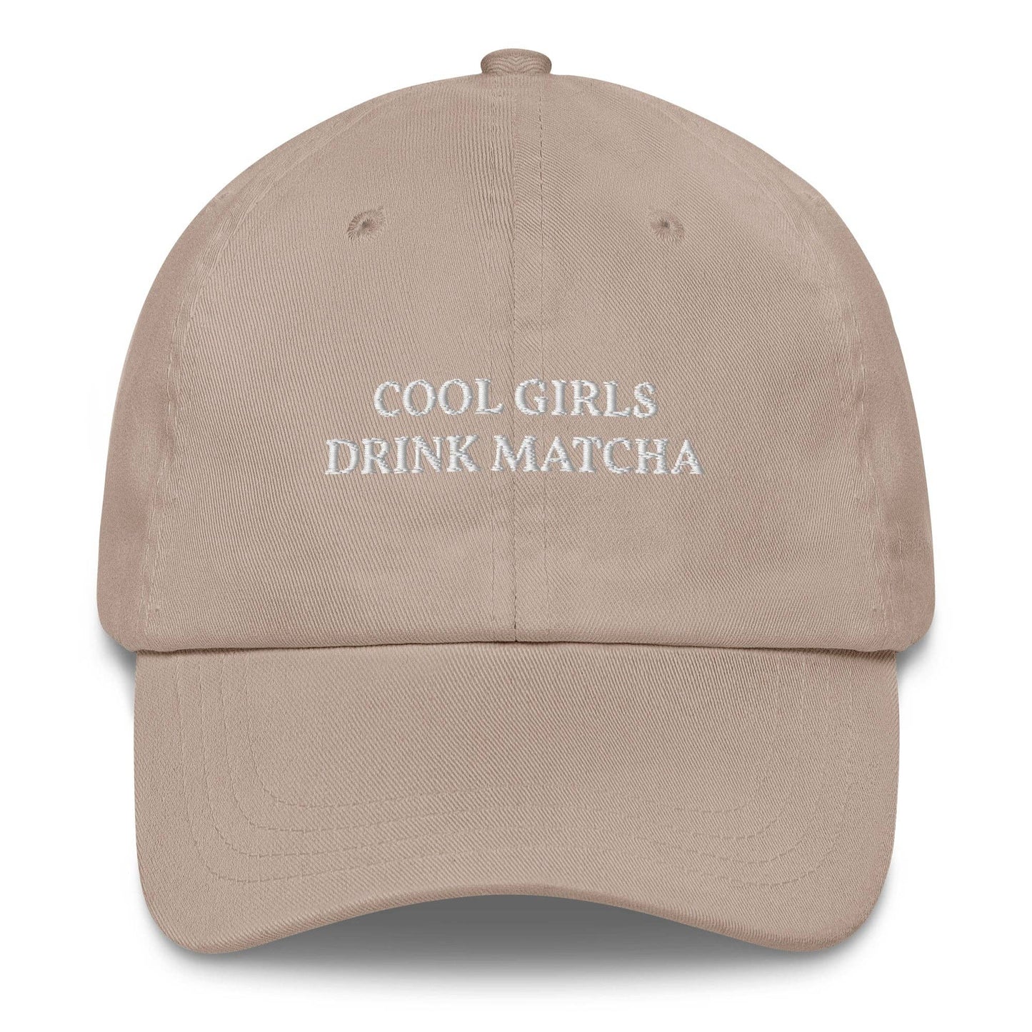 Cappellino da baseball "Cool Girls Drink Matcha" ricamato
