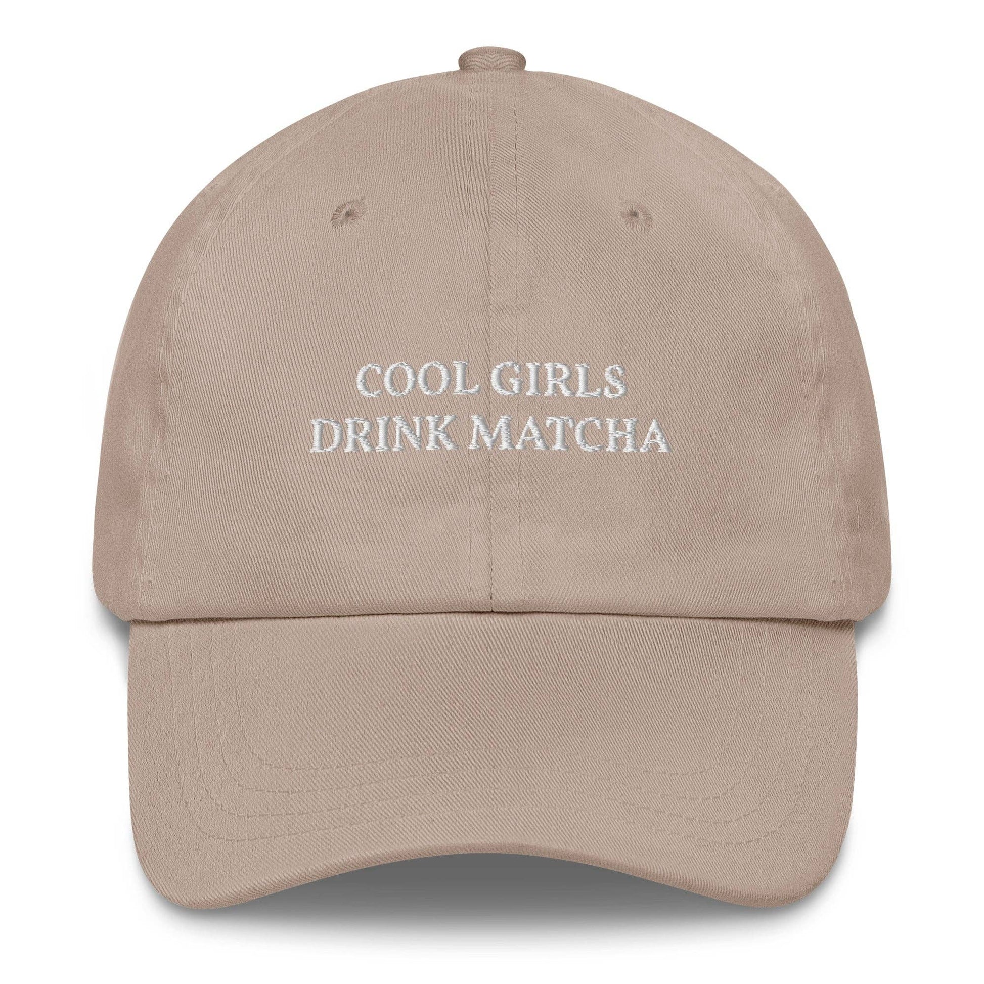Cappellino da baseball "Cool Girls Drink Matcha" ricamato