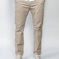 Pantaloni chino elasticizzati beige in cotone