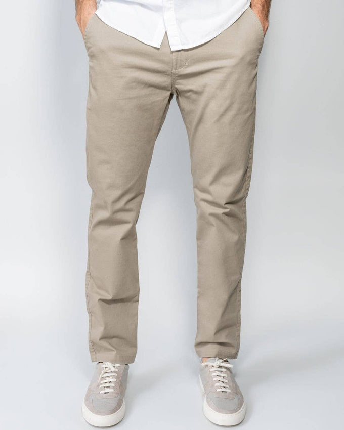 Pantaloni chino elasticizzati beige in cotone